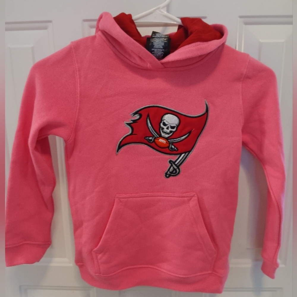 NFL Pink Hoodie with Red Pirate Flag Design